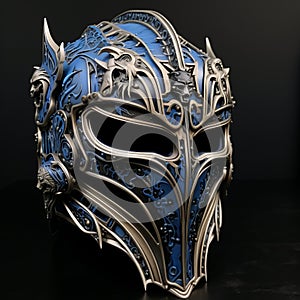 Blue Dragon Helm: Detailed Engraving In Cg Pgp3d Style photo