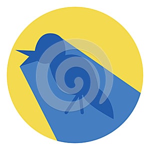 Blue singing bird, icon