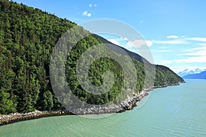 Blue Skies and Blue Water Surround Skagway, Alaska