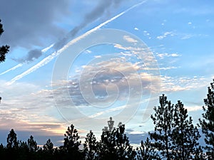 Blue Skies, Chemtrails and Clouds from a Hilltop in the Northwest