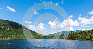 Blue skies and clouds over Lonesome lake