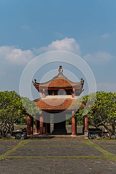 Pagota atthe temple of Emperor Le Dai Hanh in Vietnam photo
