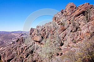 Blue skies over High Peaks Trail at Pinnacles National Park: