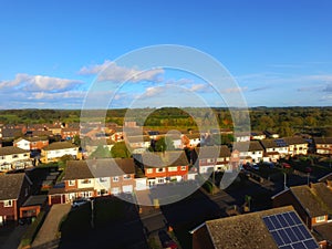 Blue skies, Shaded buildings Drone imagery