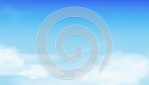 Blue sky with altostratus clouds background,Vector Cartoon sky with cirrus clouds,Concept all seasonal horizon banner in sunny day photo