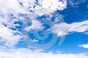 White clouds cumulus floating on blue sky for backgrounds concept photo