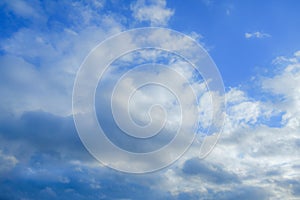 blue sky background with tiny clouds in the afternoon