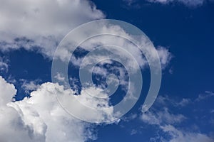 White clouds in blue sky