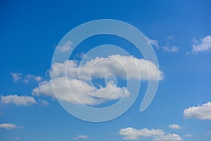 White clouds in blue sky