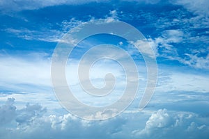 Blue sky background with tiny clouds. fluffy clouds in the sky. Background