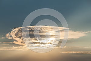 Blue sky background with tiny clouds. panorama