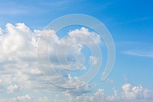 Blue sky background with tiny clouds. Sky is a beautiful patterned cloud