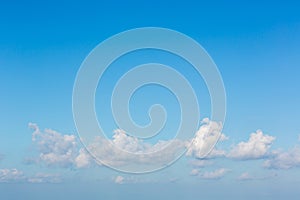 Blue sky background with tiny clouds. Sky is a beautiful patterned cloud in the daytime during the summer is a panoramic image.