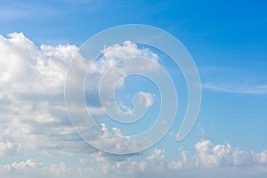 Blue sky background with tiny clouds. Sky is a beautiful patterned cloud in the daytime during the summer is a panoramic image.