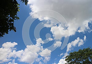 blue sky background with tiny clouds. The vast blue sky and clouds sky