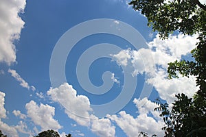 blue sky background with tiny clouds. The vast blue sky and clouds sky