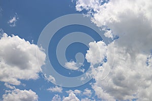 blue sky background with tiny clouds. The vast blue sky and clouds sky