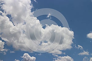 blue sky background with tiny clouds. The vast blue sky and clouds sky