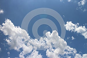 blue sky background with tiny clouds. The vast blue sky and clouds sky