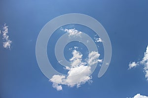 blue sky background with tiny clouds. The vast blue sky and clouds sky