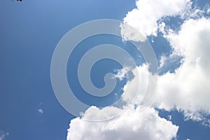 blue sky background with tiny clouds. The vast blue sky and clouds sky