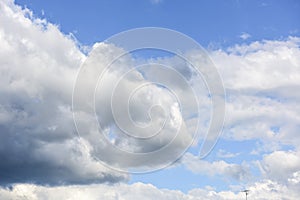 White clouds in blue sky