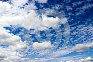 Blue sky background with white clouds