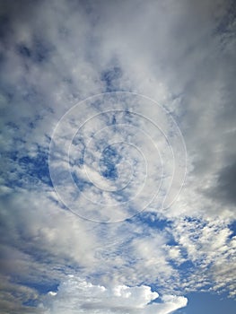 Blue sky background and white clouds soft focus