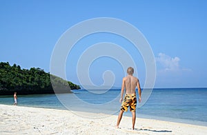 Blue sky beach boracay island philippines