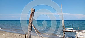 Blue sky at the beach in Nias Island,north of sumatera,Indonesia photo