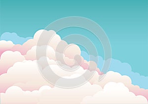 Blue sky with beautifull clouds.Vector nature background photo