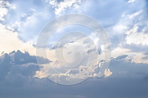 Blue sky with big clouds after a thunderstorm. The sky with clouds