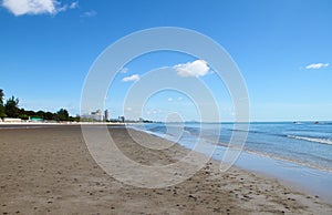 Blue Sky Building on the Beach