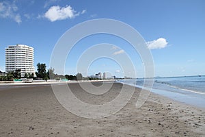 Blue Sky Building on the Beach