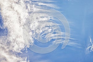 Blue sky with cirro cumulus white clouds. Sky background photo