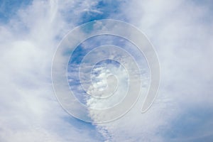 Blue sky with cirro cumulus white clouds. Sky background photo