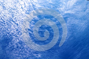 Blue sky and cirrocumulus and cirrus clouds, background element