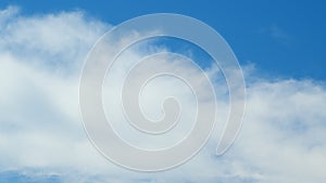 Blue sky cirrus clouds. Scenic aerial background of blue sky with cirrus clouds. Clean azone layer. Time lapse.