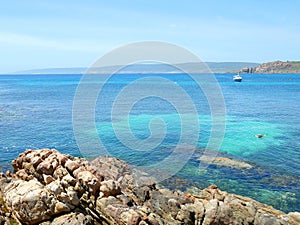 Blue sky and clear water in Canal Rocks