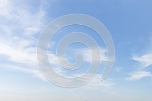 Blue sky with close up white fluffy tiny clouds background and p