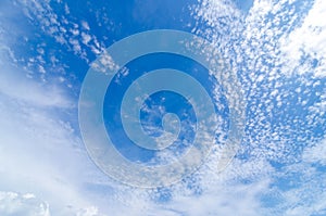 Blue sky with cloud Cirrocumulus Morning sky Small and large clouds photo