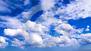 Blue sky with cloud closeup . Closeup blue sky and fluffy clouds background