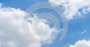 blue sky with cloud closeup. Nature background with copy space.