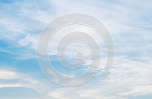 Blue sky and cloud in cloudy day textured background photo