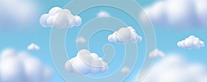 Blue sky and cloud with defocus. Abstract nature background. 3d render of a cloud background