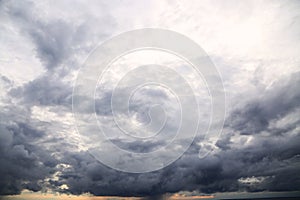 Blue sky with cloud and empty area for text. Nature concept for presentation background. Beautiful colorful sky with sunlight