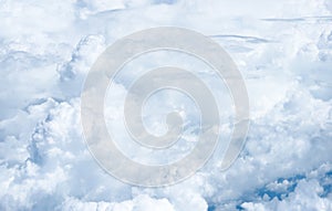 Blue sky and Cloud Top view from airplane window,Nature backgrou