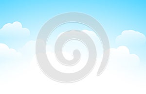 Blue sky cloud vector sunny bright background summer light beauty sunshine blue sky.