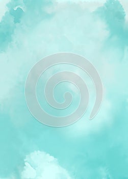 Blue sky clouds abstract art background watercolor