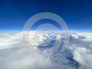 Blue sky and clouds. Atmosphere